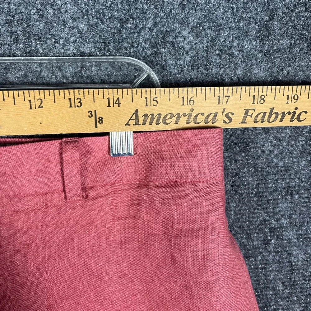 Ralph Lauren Linen Trousers Mens 33x30 Salmon Pink Flat Front Pants